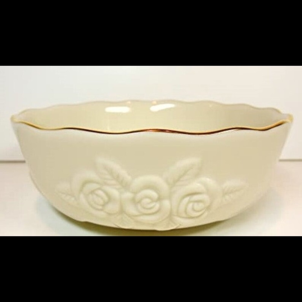 Vintage Lenox Rose Blossom Bowl 5.75" Ivory Fine China with 24 karat Gol…